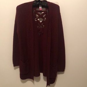 Maroon cardigan